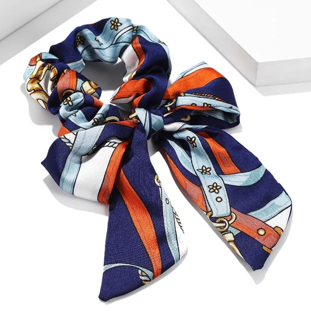 2 in 1 Scrunchie Bow Ribbon Scarf Hair bow - Picture 3 of 3